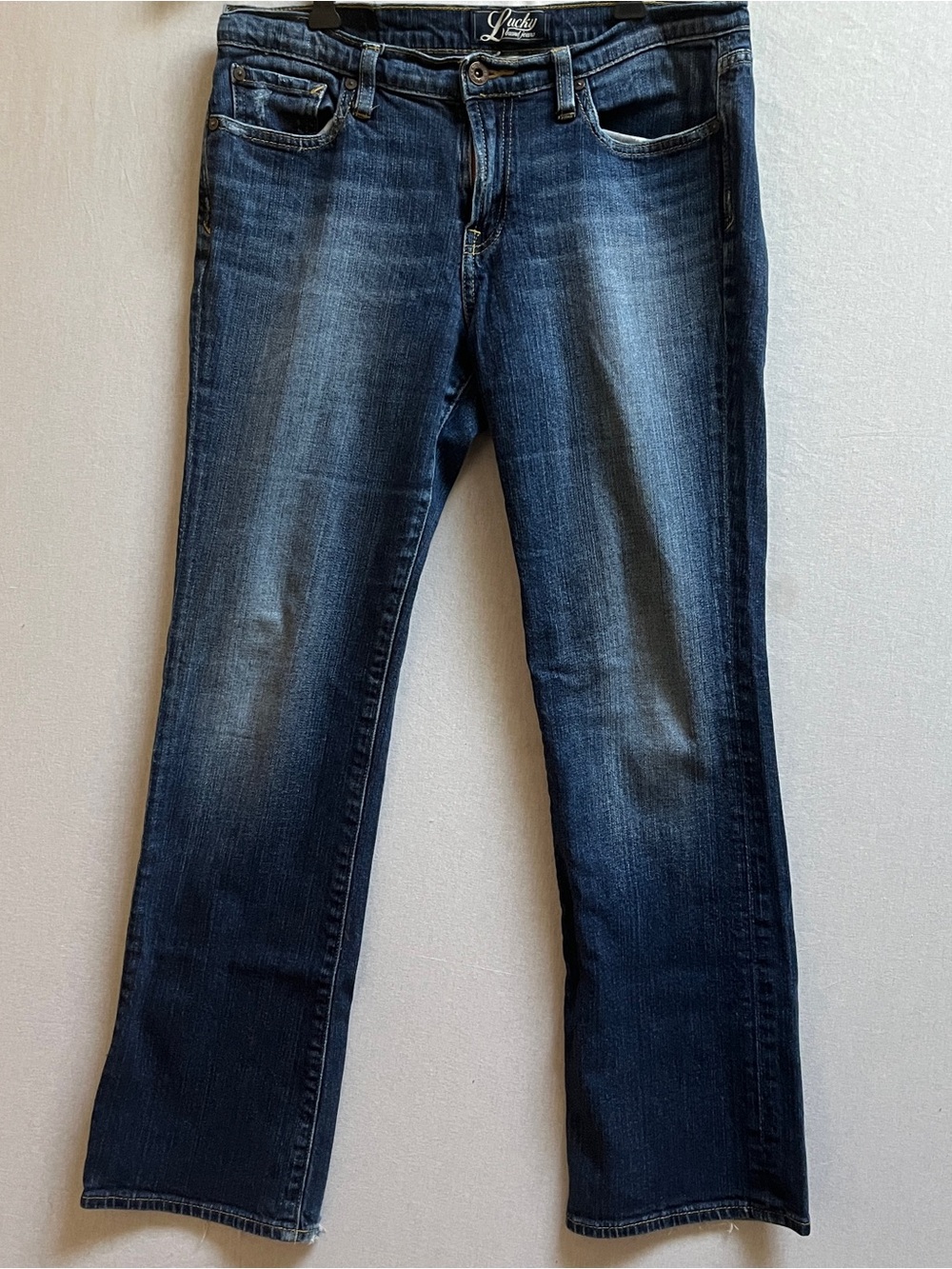Lucky Brand Sofia Classic Straight Jeans Dark Wash Embroidered Size 30 32"